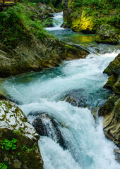 Rapid flow, Vintgar Gorge, Slovenia.