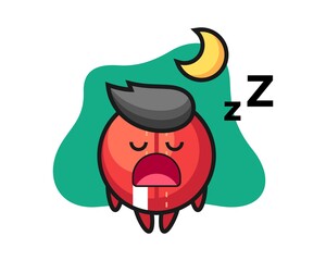 Cricket ball cartoon sleeping at night