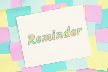 Reminder type message on card with sticky notes