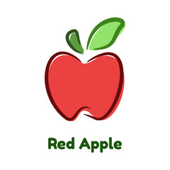 Red Apple icon, logo, illustration vector