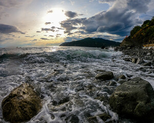 view of the ligurian coast. 