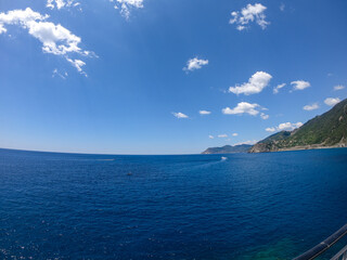 ligurian coast landscape. calm blue sea off the coast of italy