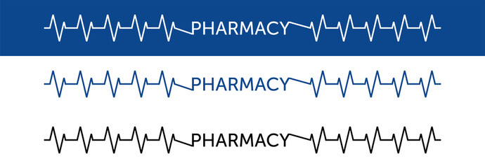 abstract pharmacy template. heartbeat vector design. pharmacy