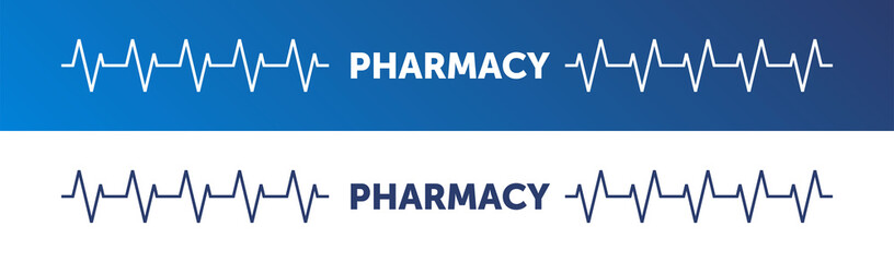 abstract pharmacy template. heartbeat vector design. pharmacy