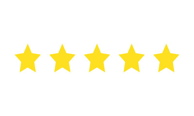 Customer five star product rating review symbol trendy flat style vector icon.symbol for your web site design, logo, app UI.