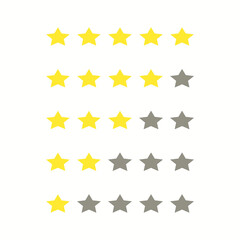 Customer five star product rating review symbol trendy flat style vector icon.symbol for your web site design, logo, app UI.