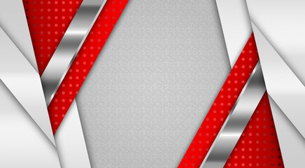 Abstract modern background with metallic gray and red textures