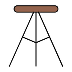 Metal Stool Furniture Concept Vector Brown Color Icon Design, Home Office Interior Decor Element Symbol on White background, Studio Seating Chair Sign