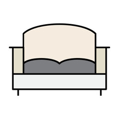 Single Jumbo Size Couch Sofa for tv lounge Vector Icon Multipurpose 