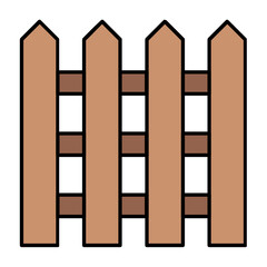 wooden privacy fence outdoor backyard Vector temporary garden wall icon design 