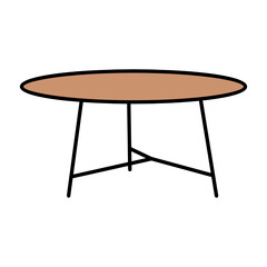 Penthouse Dairy Table Round Shape Vector Dinning Furniture Icon Design 