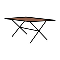 Metal Legs Joining Folded Table Vector Icon Design Patio Furniture Concept 