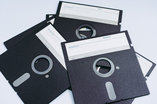 Floppy disks 5.25 on a white background