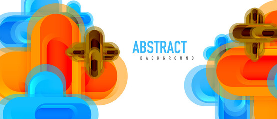 Modern vector glass cross shape abstract technology background for cover, placard, poster, banner or flyer