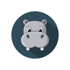 Funny cartoon baby hippopotamus,  Can be used for t-shirt print, kids wear fashion design, baby shower invitation card. - Vector