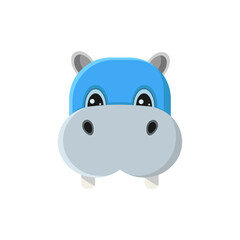 Funny cartoon baby hippopotamus,  Can be used for t-shirt print, kids wear fashion design, baby shower invitation card. - Vector