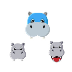 Funny cartoon baby hippopotamus,  Can be used for t-shirt print, kids wear fashion design, baby shower invitation card. - Vector