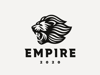 Lion modern logo. King heraldic emblem design editable for your business. Vector illustration.