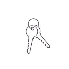 Keys vector line icon, Flat design simple isolated illustration