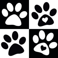 Animal Paw Silhouette, vector, illustration