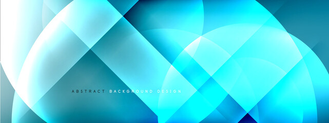 Fototapeta premium Vector abstract background - circle and cross on fluid gradient with shadows and light effects. Techno or business shiny design templates for text