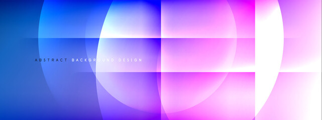 Vector abstract background - circle and cross on fluid gradient with shadows and light effects. Techno or business shiny design templates for text