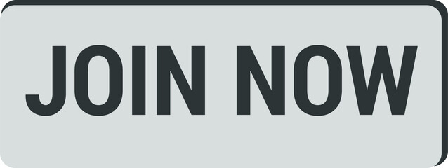 Join Now vector web button. Isolated website register ash color button for join now or register design template