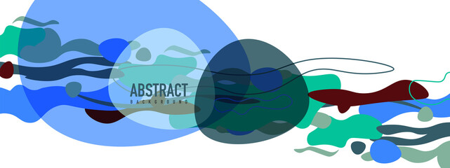 Trendy liquid style shapes abstract design, dynamic vector background for placards, brochures, posters, web landing pages, covers or banners