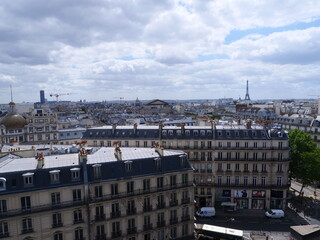 A panoramic view of Paris from a nice terrace. (view from Paris 9th district)