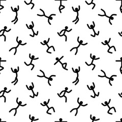 stick man figure seamless pattern