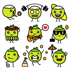 design vector set of coconuts