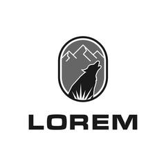 simple wolf logo gaming eyes sharp white and red vector