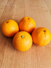 oranges on a wooden table