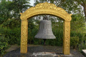 Obraz premium Bell at the monastic zone of Lumbini in Nepal