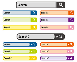 検索ボックスのベクターイラスト　検索バー　