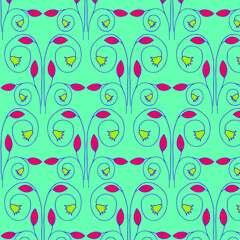 Natural pattern of plants on a colored background.