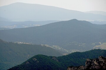 Blue Mountain landscape perspective, Mala Fatra mountain, Slovakia