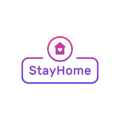 Stay Home banner icon vector design. Isolation sign. Quarantine symbol.