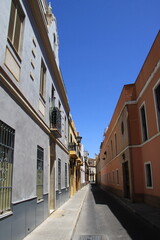 An old narrow street in the center of Seville