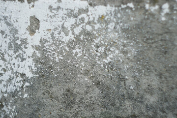 Damaged cement wall with white paint. Copy space