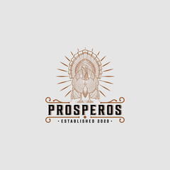 Turkey Bird Vintage Hand Drawn Logo Design Illustration