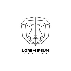 lion geometry vector design template illustration