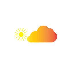 Sunny cloudy icon vector 
