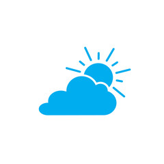 Sunny cloudy icon vector 