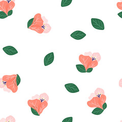 seamless floral pattern with hand drawn bougainvillea flowers. creative floral designs for fabric, wrapping, wallpaper, textile, apparel.