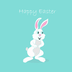 Happy Easter Bunny Vector illustration. Cute Rabbit cartoon character. 