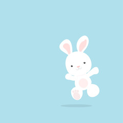 Obraz na płótnie Canvas Happy Easter Bunny Vector illustration. Cute Rabbit cartoon character. 