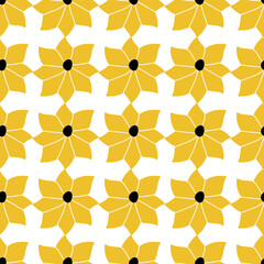 seamless floral pattern with hand drawn yellow flowers. creative floral designs for fabric, wrapping, wallpaper, textile, apparel.