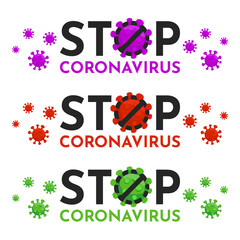 Colorful Stop coronavirus poster. Vector illustration design covid-19 for medical design. Coronavirus pandemic effective protection concept. Respiratory pneumonia disease. Health care concept vector