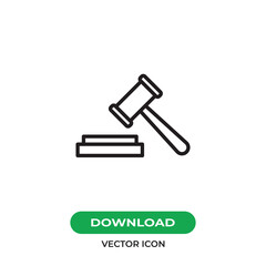 Auction icon vector. Hammer sign